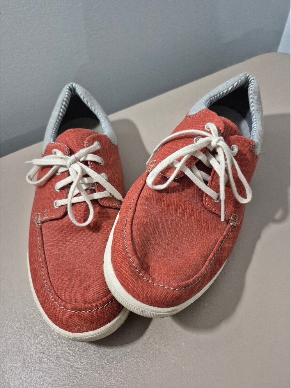 Clarks Cloudsteppers Men’s 11 Canvas Boat Shoes Rust